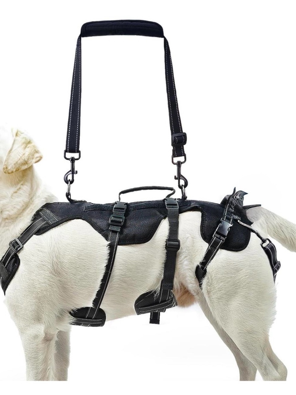 New Heavy-Duty Black Dog Support Harness with Padded Lift Handle